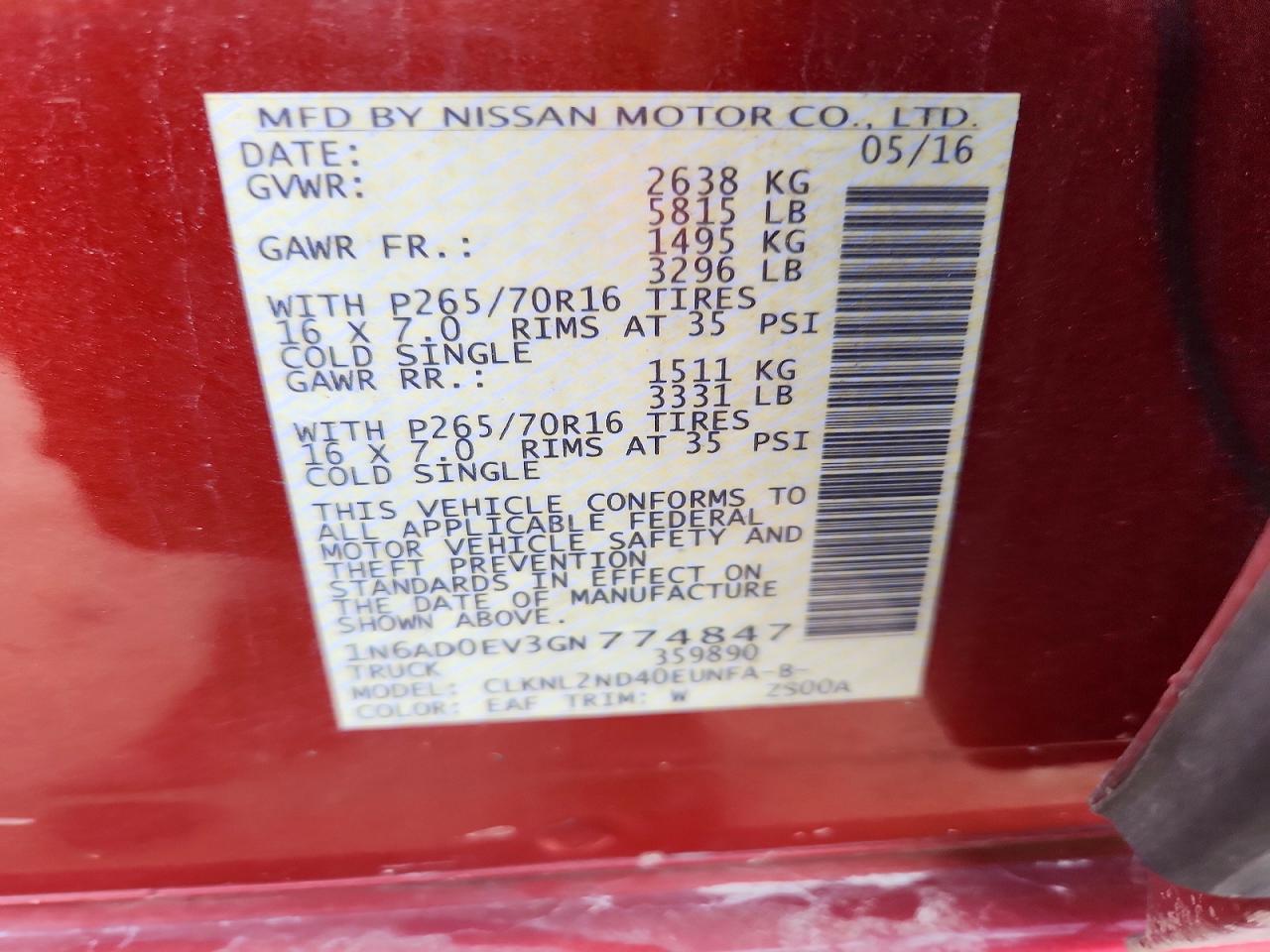 Nissan Frontier Sv