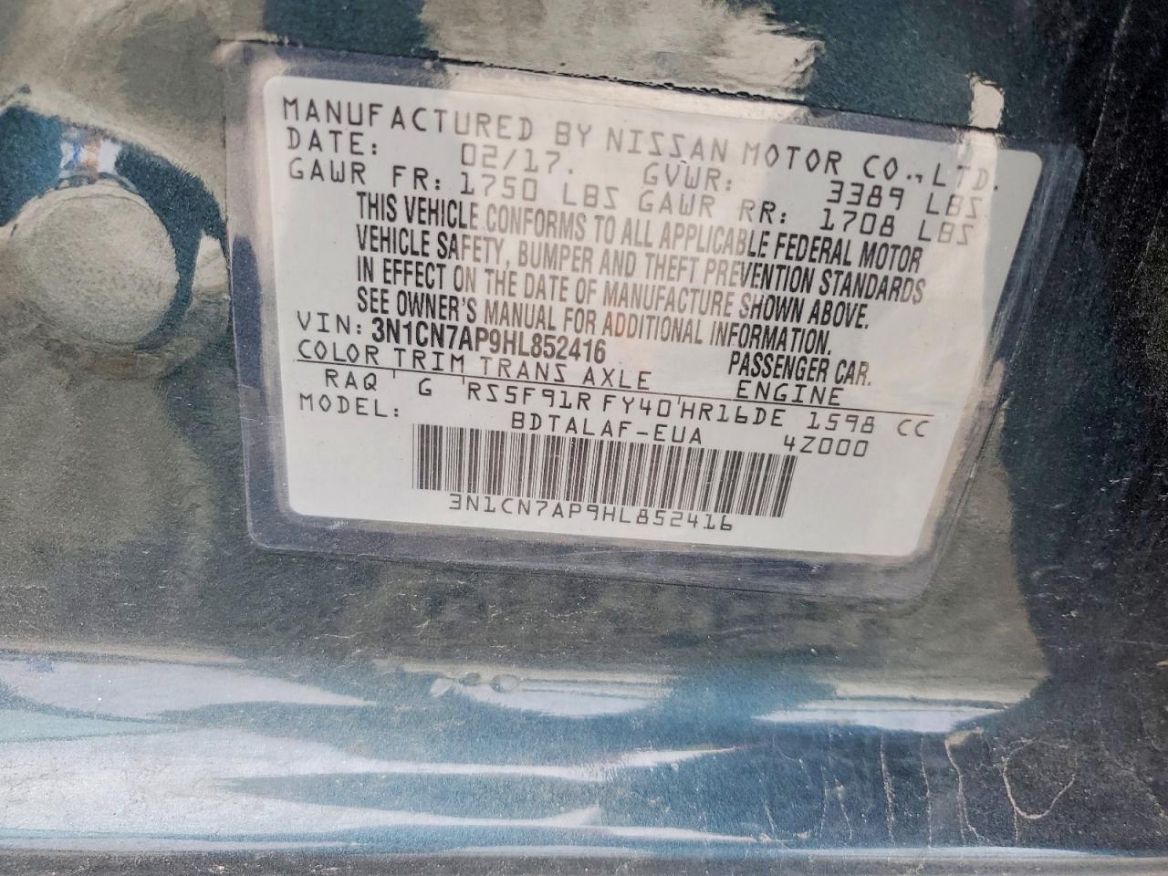 Nissan Versa 1.6 S