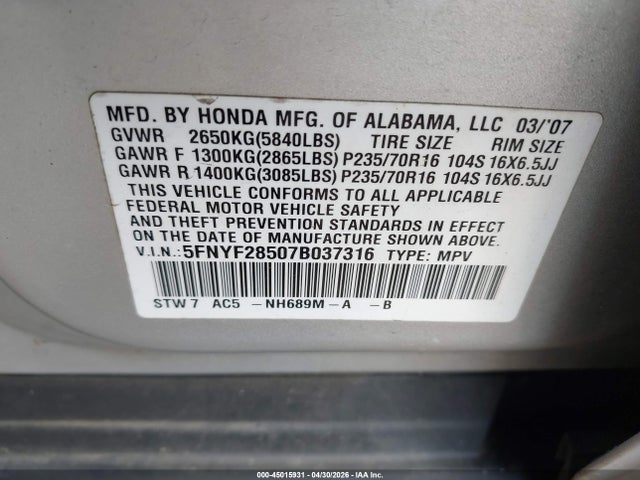 Honda Pilot Ex-l