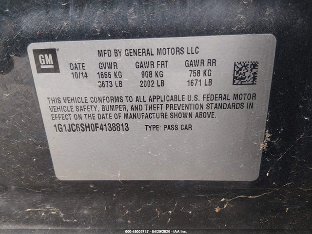Chevrolet Sonic Lt Auto