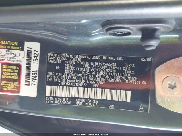 Toyota Sequoia Sr5 5.7l V8