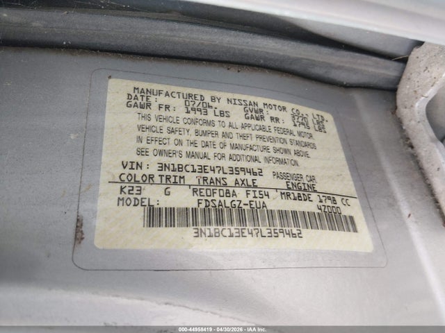 Nissan Versa 1.8sl