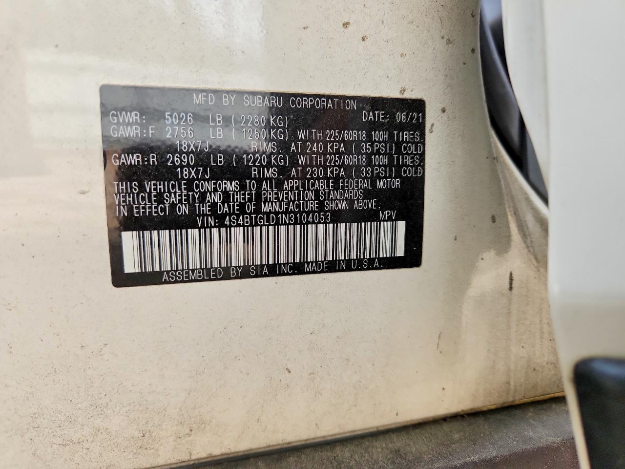 Subaru Outback Onyx Edition Xt