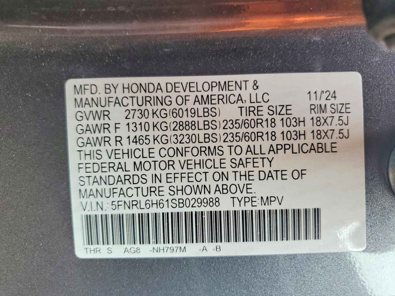Honda Odyssey Exl