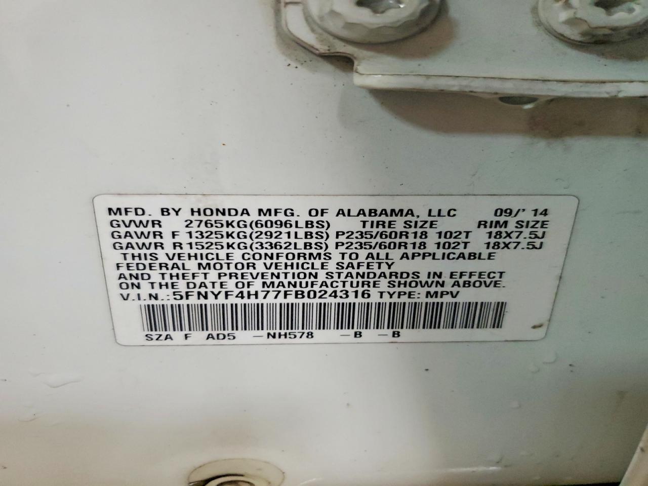 Honda Pilot Exln