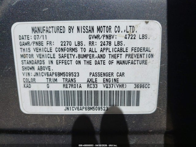 INFINITI G37 Journey