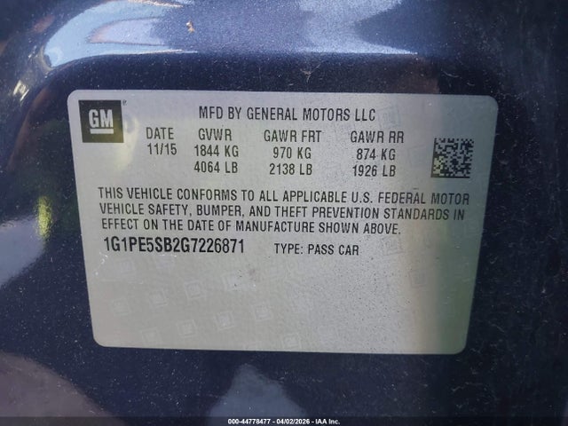 Chevrolet Cruze 1lt Auto