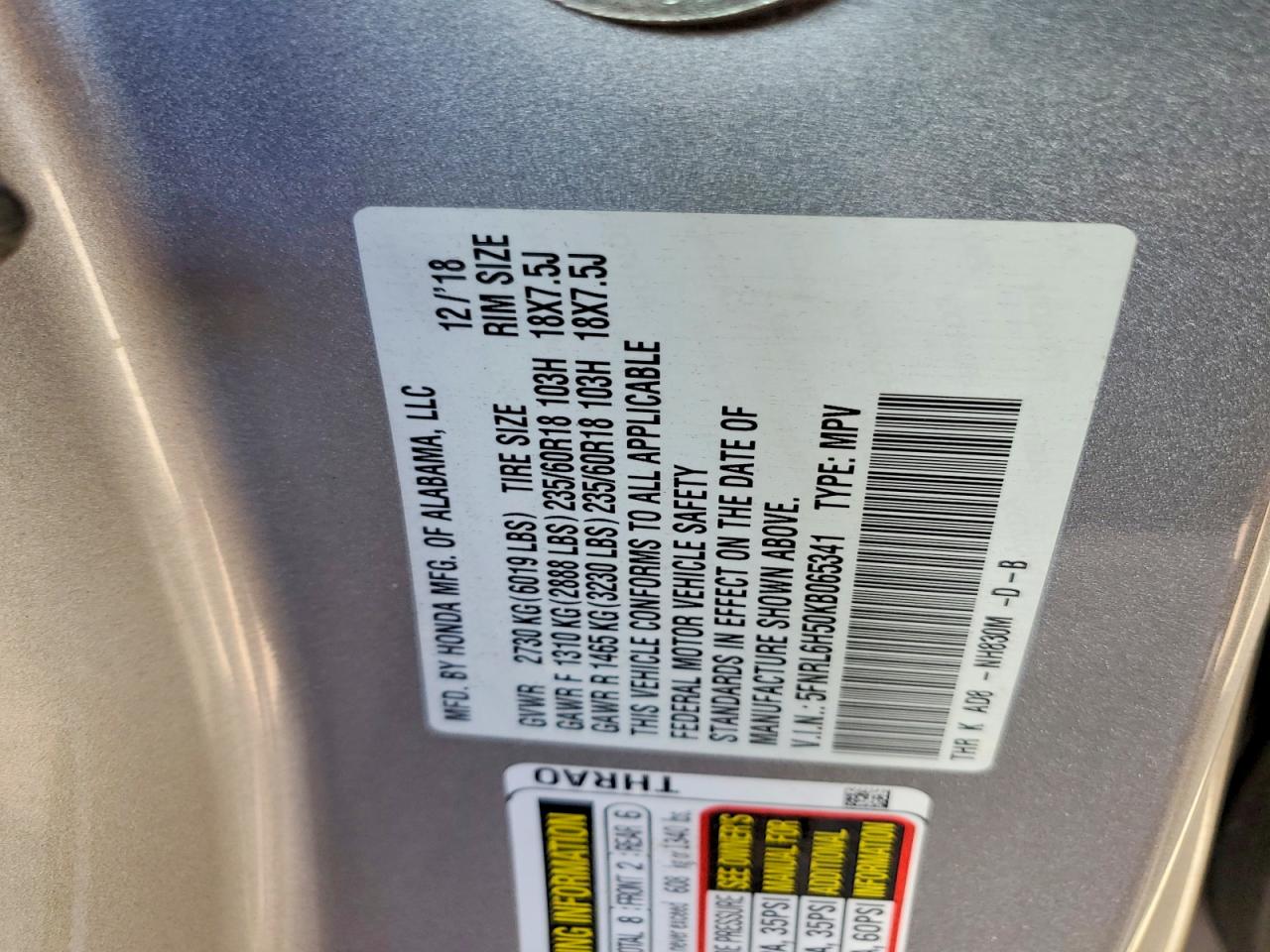 Honda Odyssey Ex