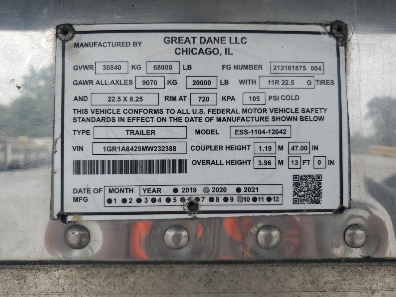 Great Dane Trailer 53ft Reefe