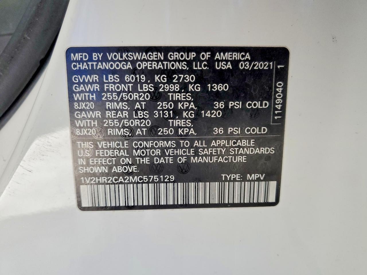 Volkswagen Atlas Se