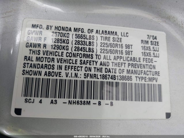 Honda Odyssey Ex