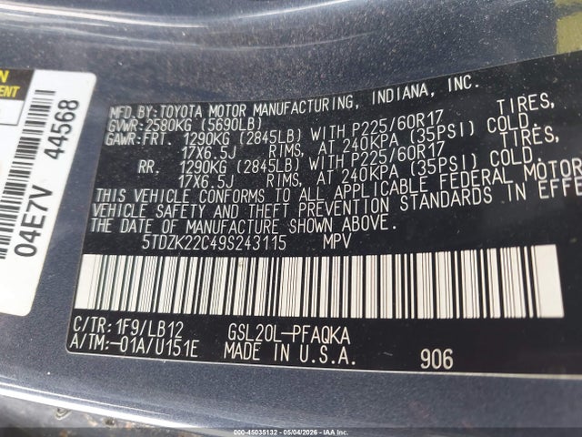Toyota Sienna Xle