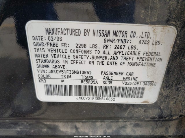 INFINITI G35x