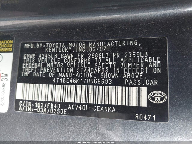 Toyota Camry Le