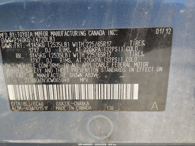 Toyota RAV4 Base V6