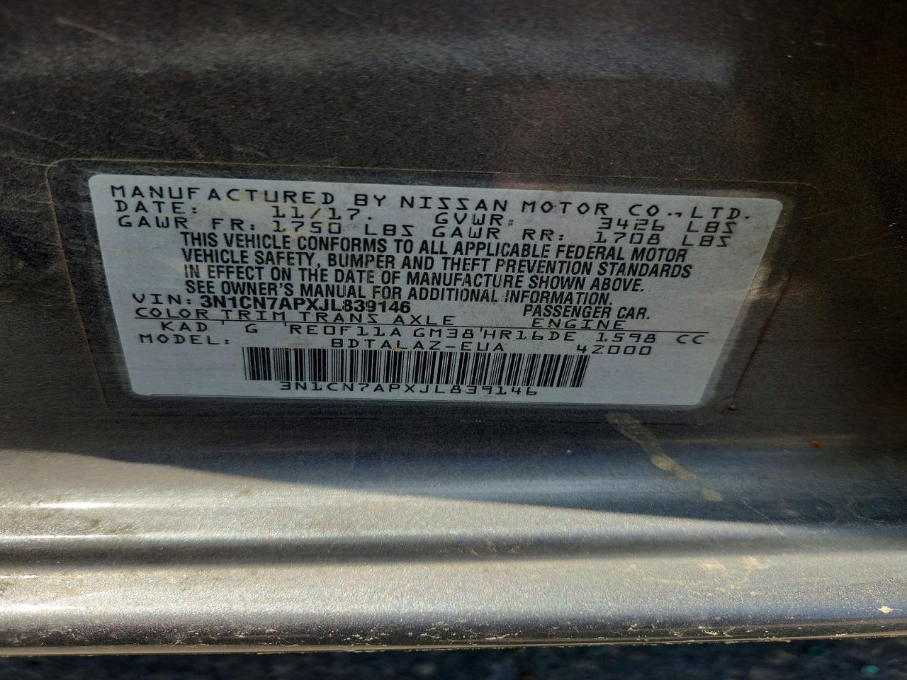 Nissan Versa S Plus