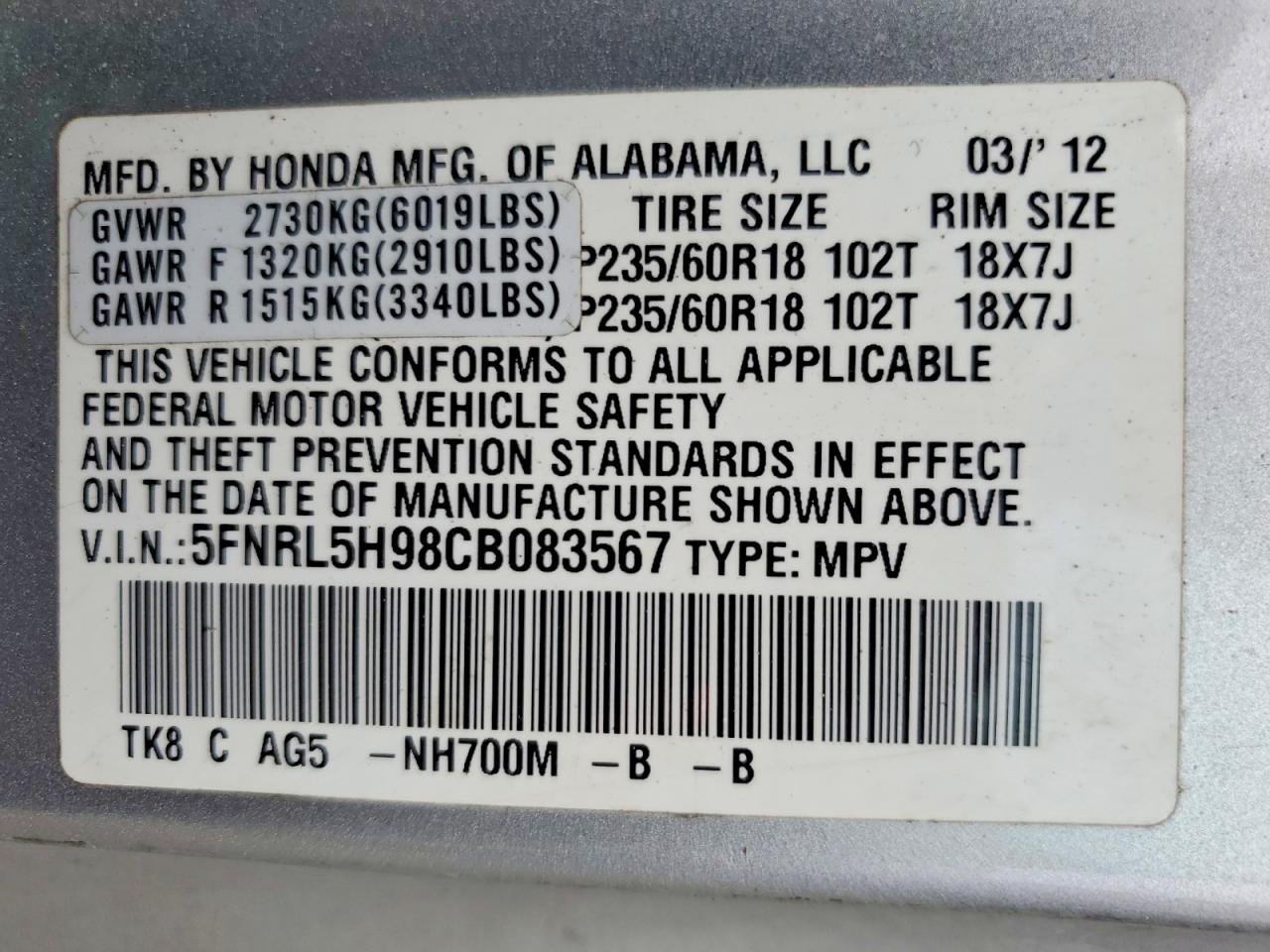 Honda Odyssey Touring