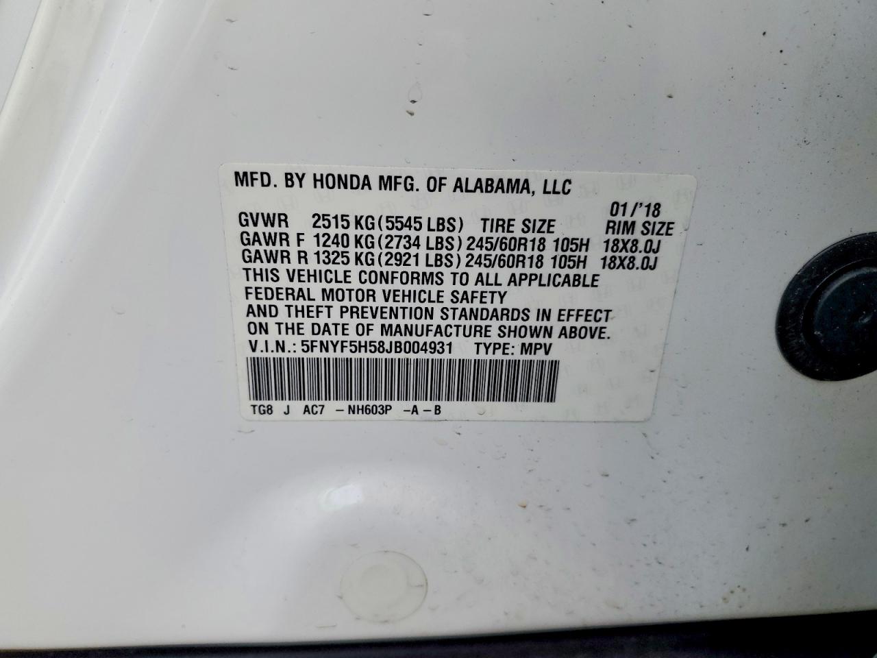 Honda Pilot Exl