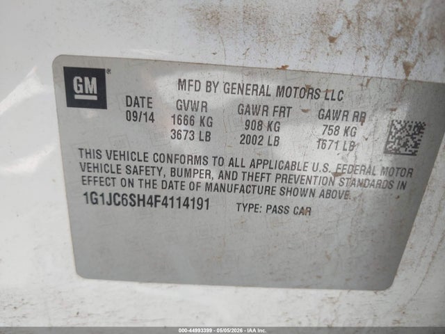 Chevrolet Sonic Lt Auto