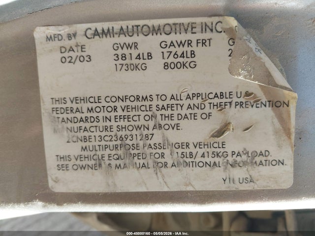 Chevrolet Tracker Hard Top Base