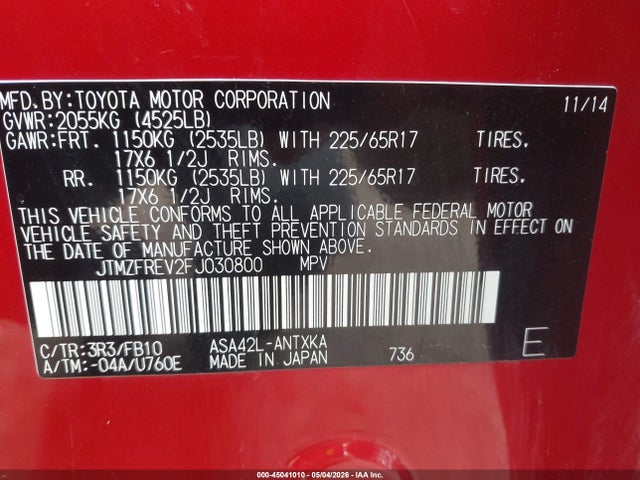 Toyota RAV4 Le