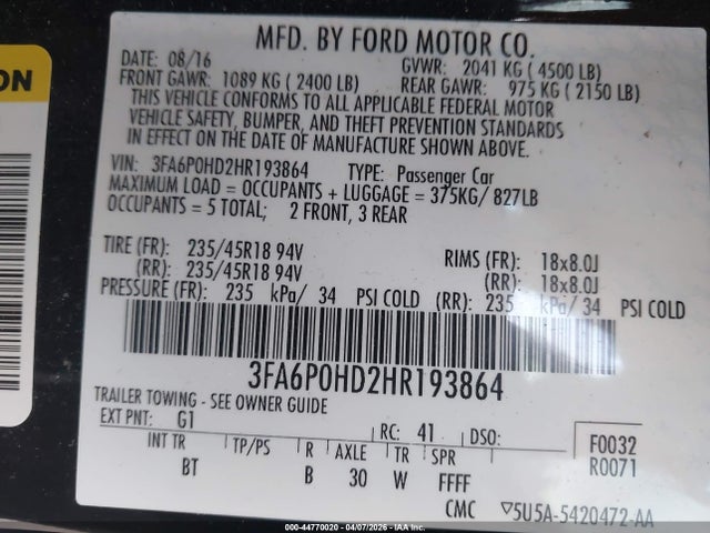 Ford Fusion Se