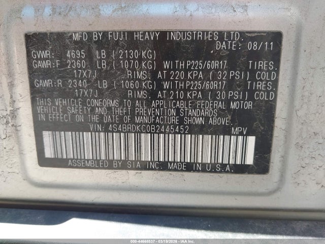 Subaru Outback 3.6r Limited