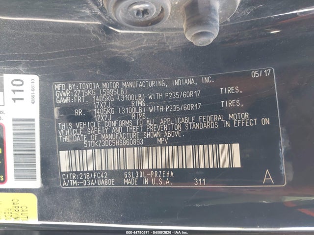 Toyota Sienna Le 8 Passenger