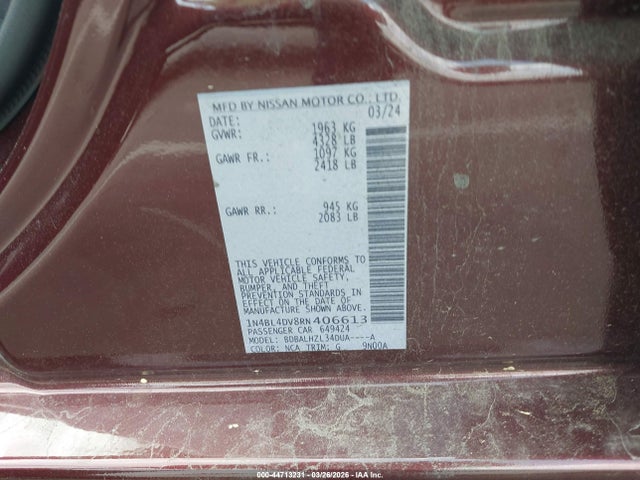 Nissan Altima Sv Fwd
