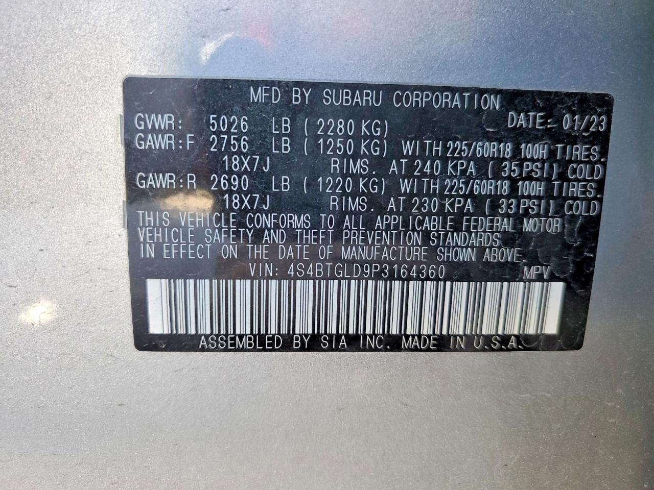 Subaru Outback Onyx Edition Xt