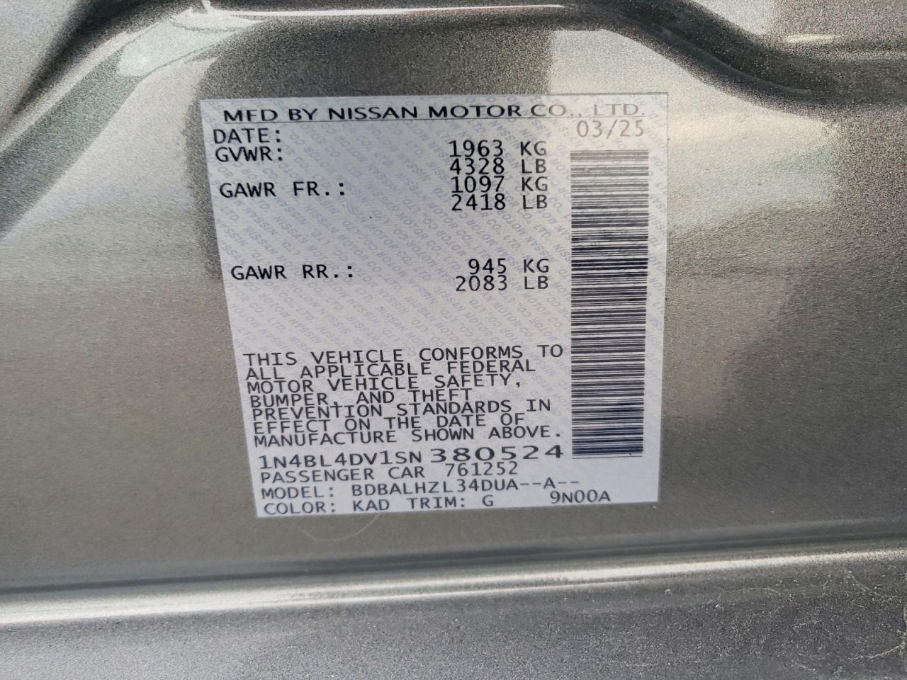 Nissan Altima 2.5 Sv