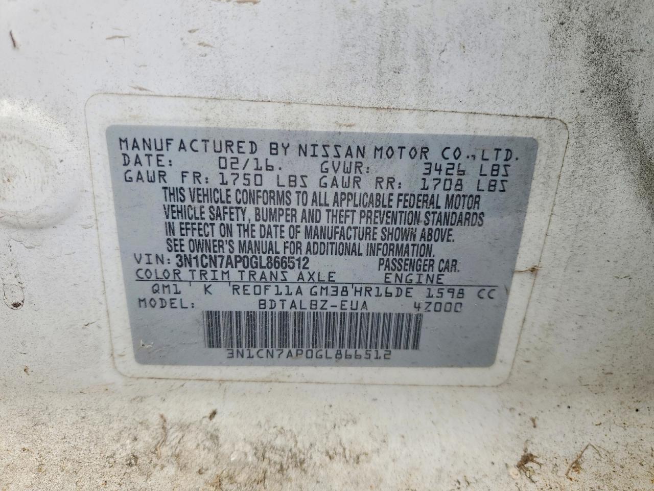 Nissan Versa 1.6 Sv