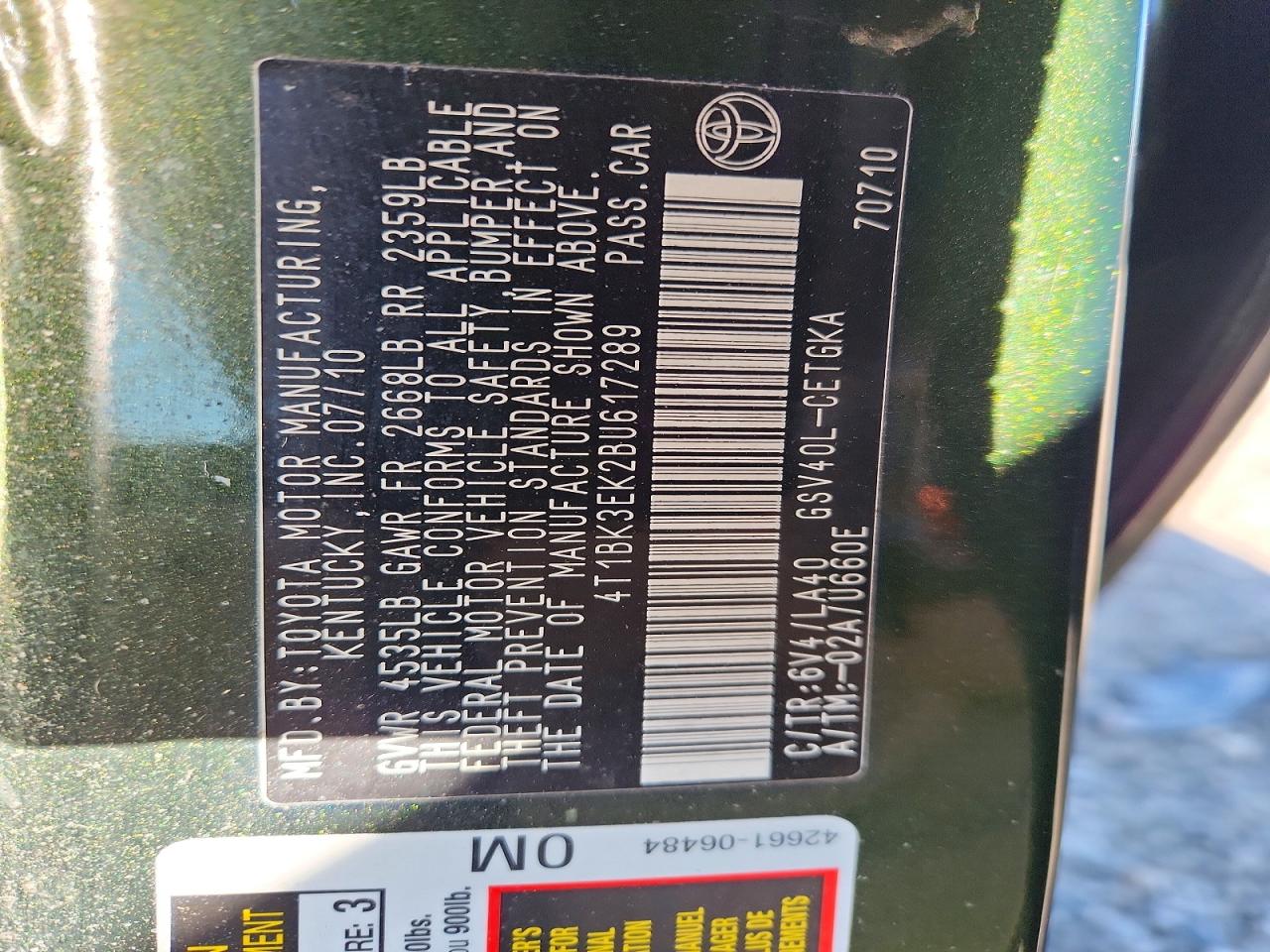 Toyota Camry Xle V6