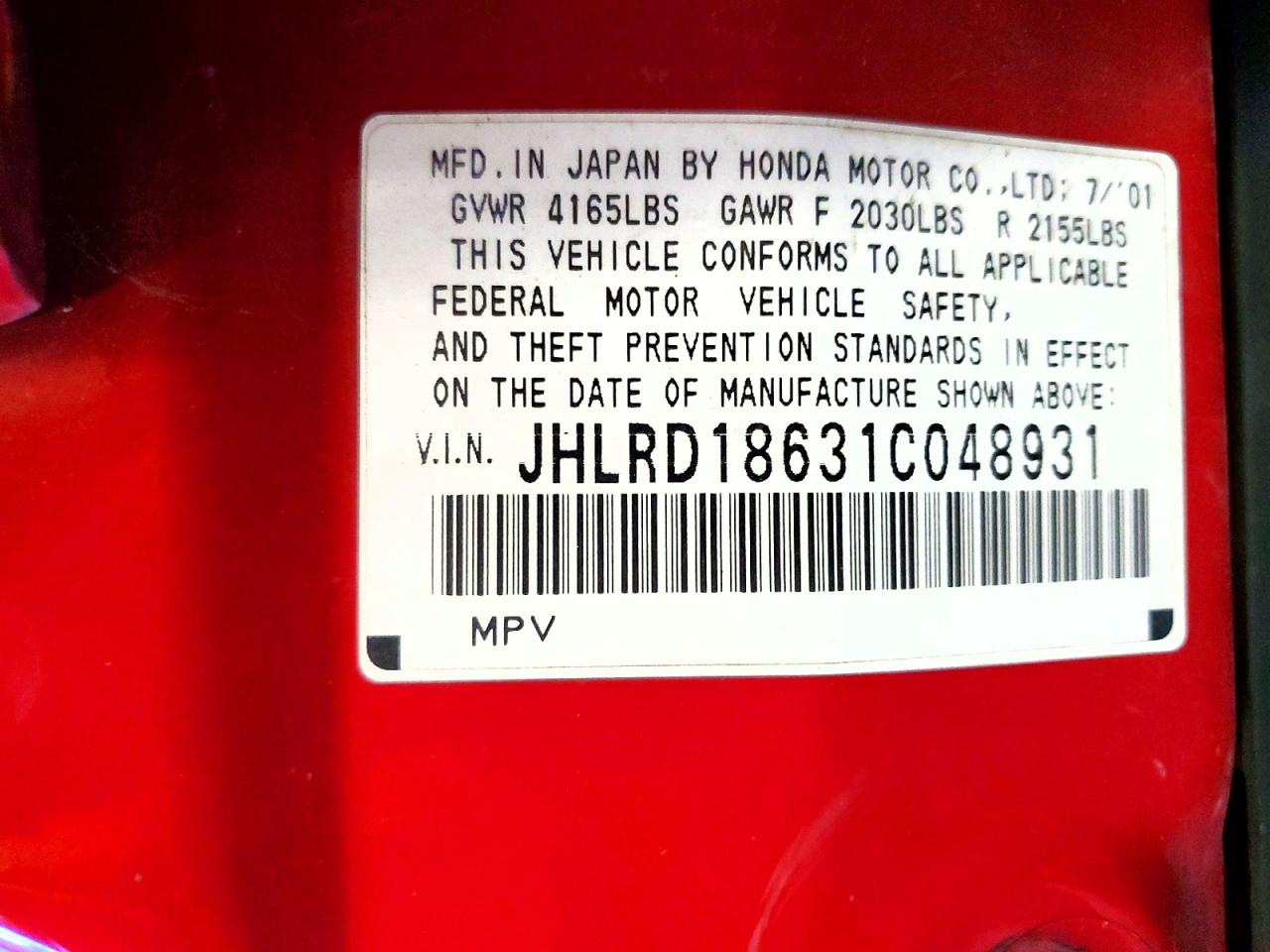 Honda Crv Ex