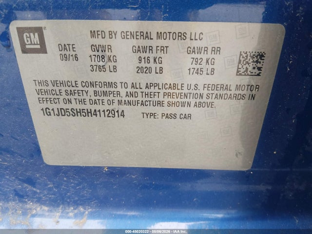 Chevrolet Sonic Lt Auto