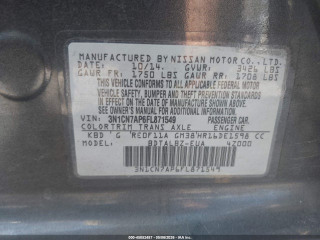 Nissan Versa 1.6 Sv