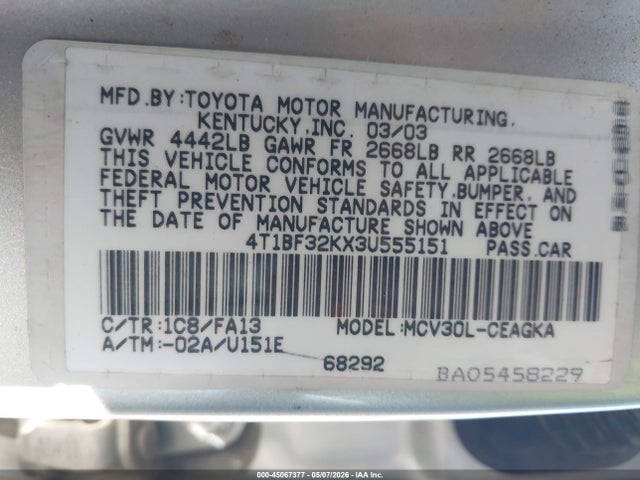 Toyota Camry Xle V6