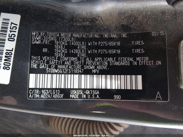 Toyota Sequoia Sr5 5.7l V8
