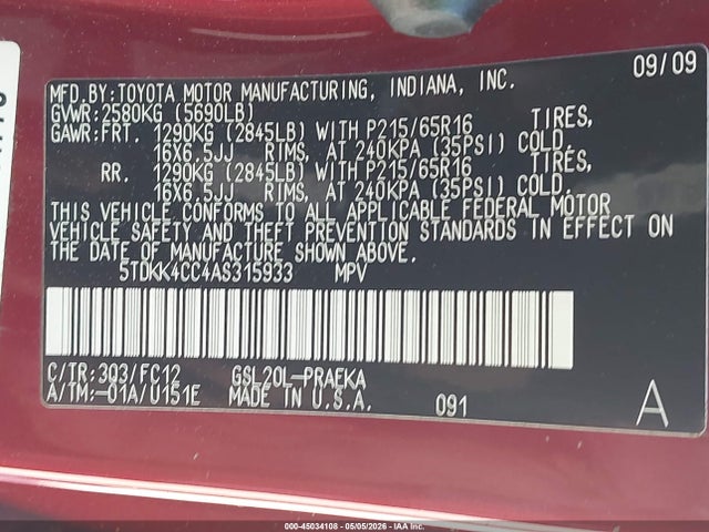 Toyota Sienna Le