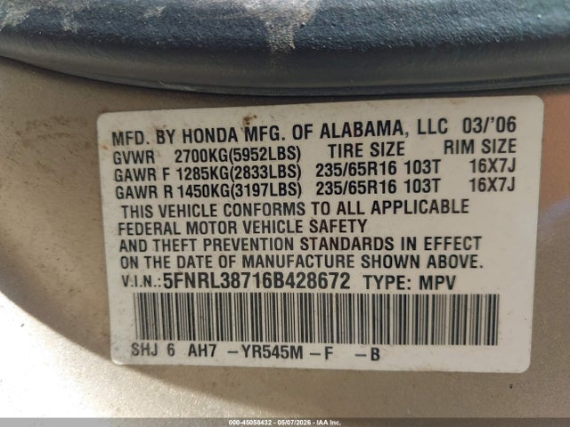 Honda Odyssey Ex-l