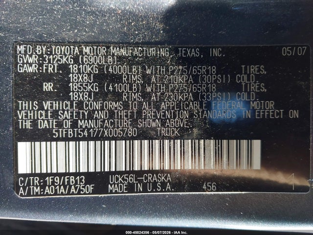 Toyota Tundra Sr5 4.7l V8