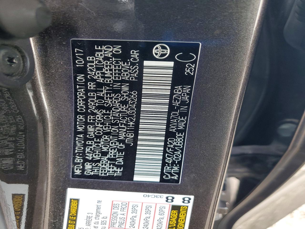 Toyota Camry Le