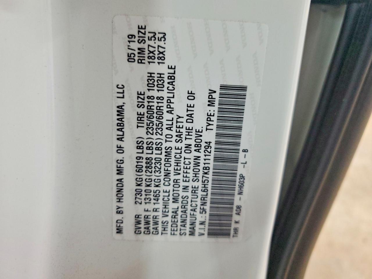 Honda Odyssey Ex