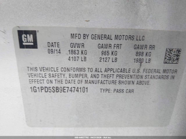 Chevrolet Cruze 1lt Manual