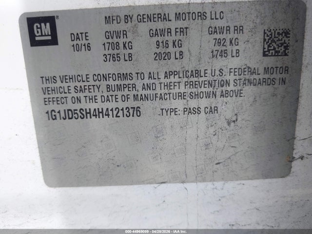 Chevrolet Sonic Lt Auto