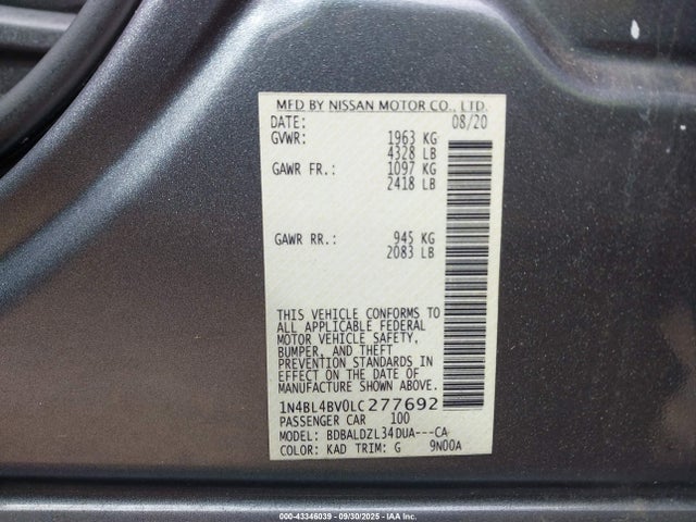 Nissan Altima S Fwd