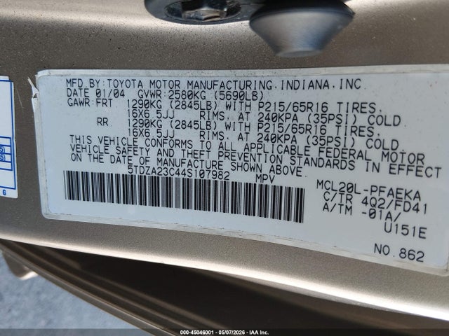 Toyota Sienna Ce