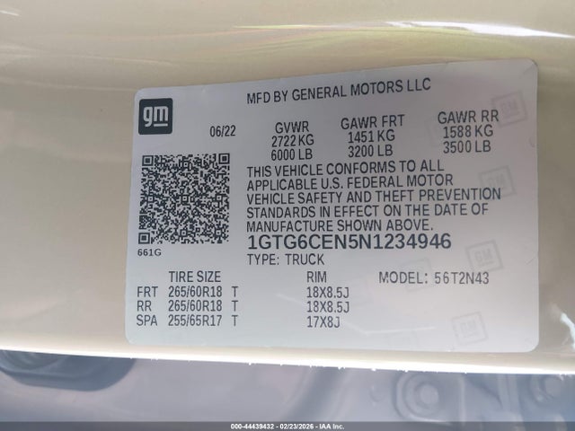 GMC Canyon 4wd  Short Box Elevation