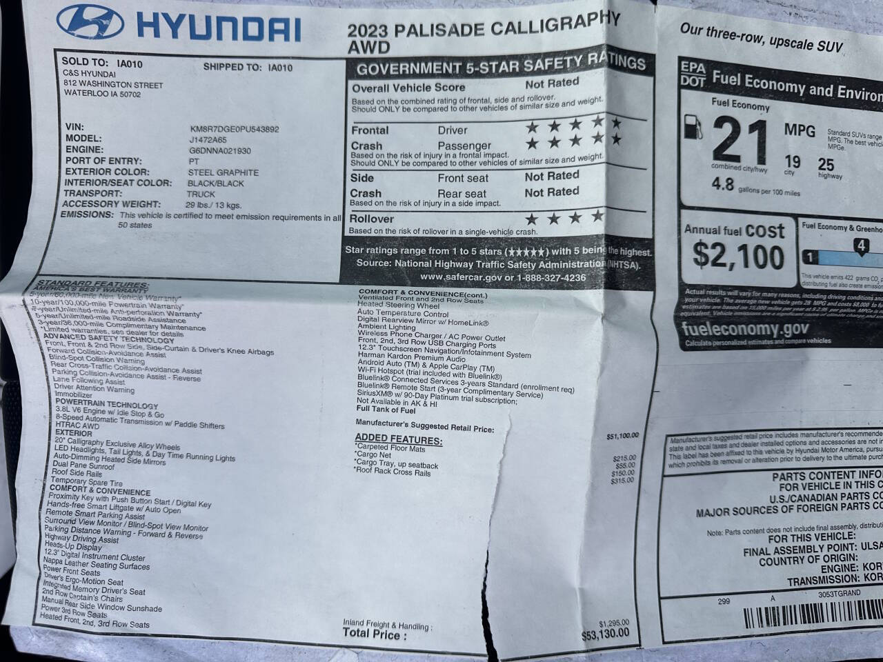 Hyundai PALISADE Calligraphy Awd 4dr Suv