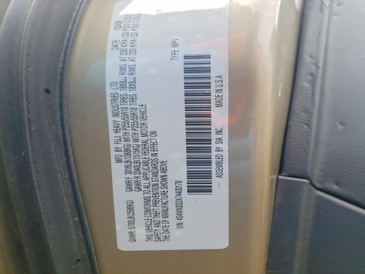 Subaru Tribeca 3.0 H6